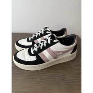 Gola Women's Grandslam Pure Sneaker White Black Pink Shoe Size US 7.5